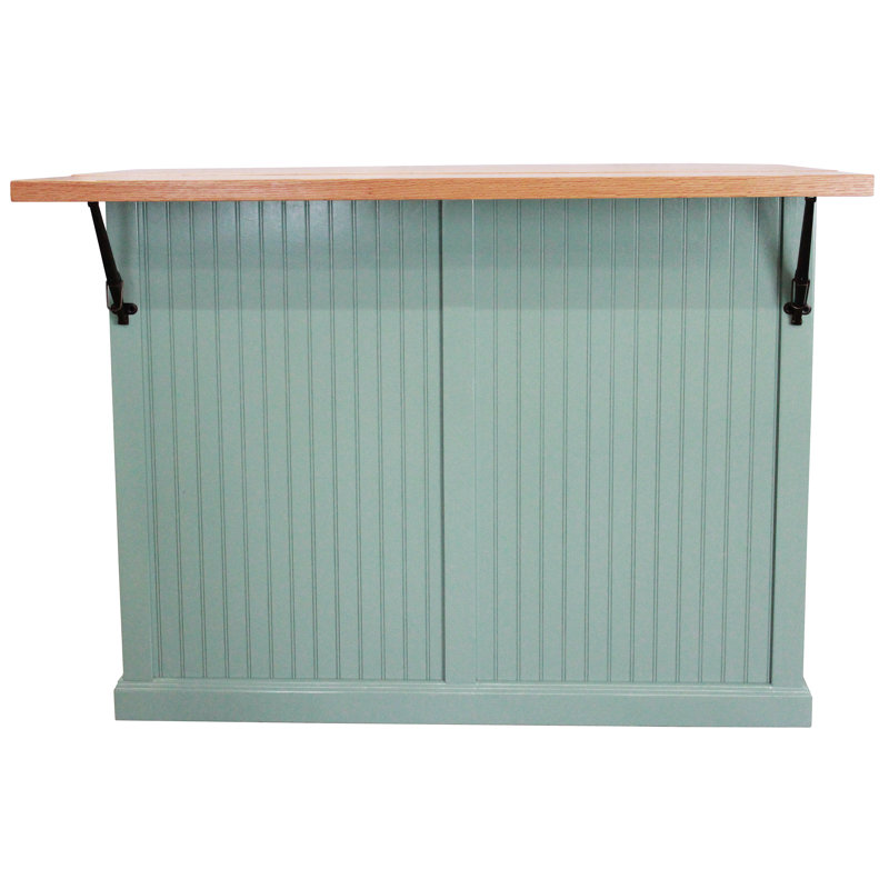 Avant Solid Wood Kitchen Island, Light Blue