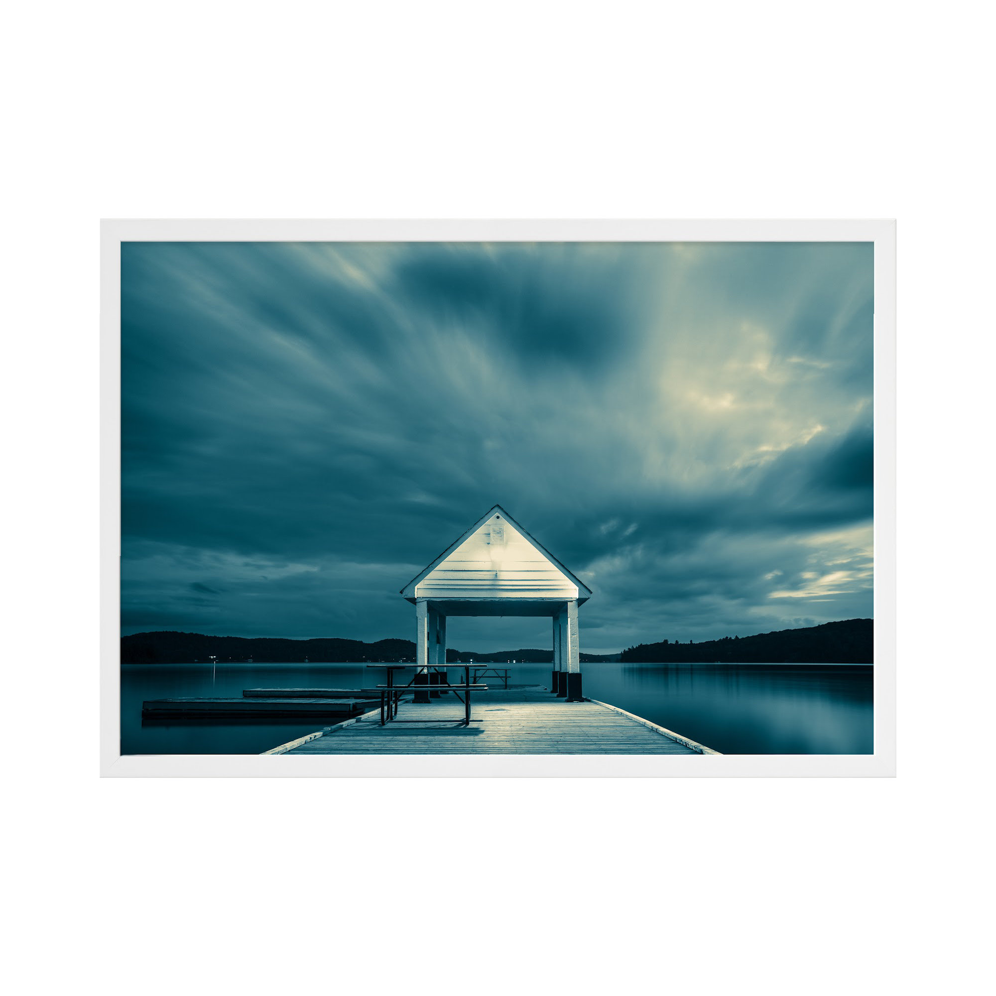 Rosseau Dock by Peter Dušek, White, 26.5" H x 38" W x 1.25" D