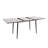 47" Expandable To 63" Inch MDF Square White Marble Patterned Dining Table, Modern Industrial Kitchen And Dining Table, Equipped With Tapered Black Metal Legs