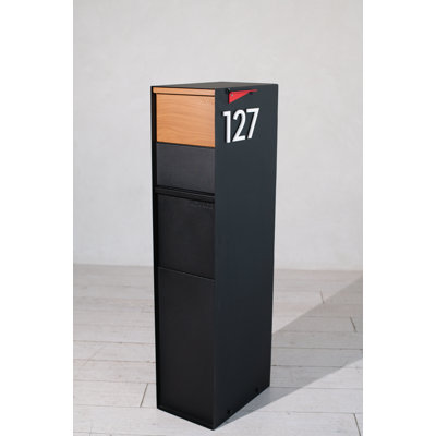 Safe Harbour Package Delivery Mailbox With Sublimated Wood Door And Black Numbers