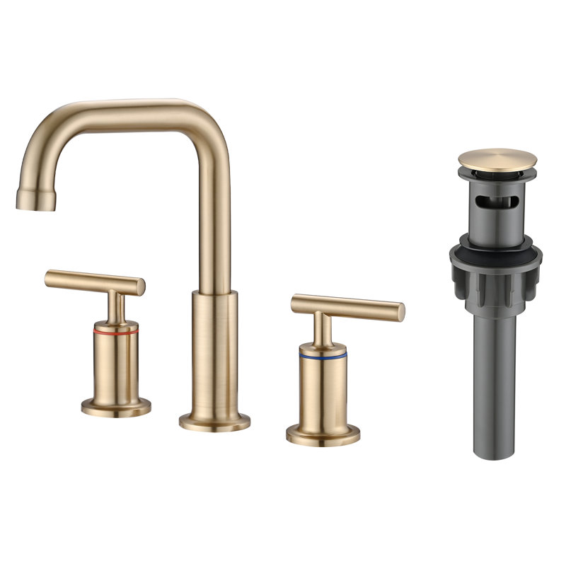 2-handle Bathroom Faucet with Drain Assembly