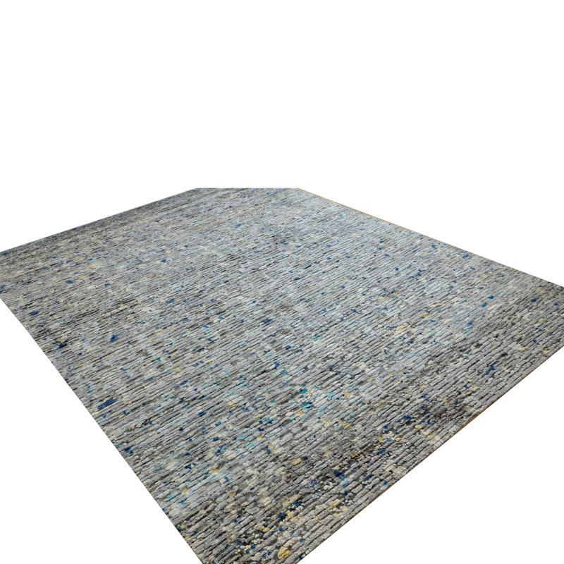Contemporary Wool Silk Blend Rug