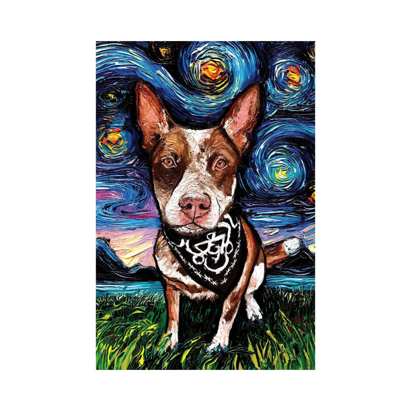 «Red Heeler Night» par Aja Trêves - reproduction, H 18 po x l 12 po x 1,5 po