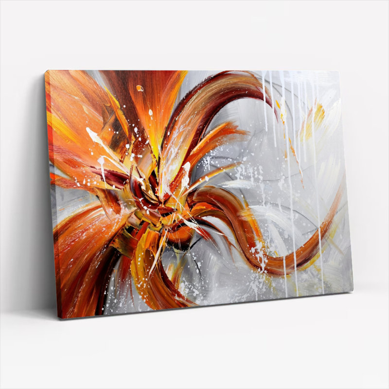 "Abstract Flower", reproduction d'art sur toile, ensemble de 1, H 20 po x l 30 po, Toile tendue