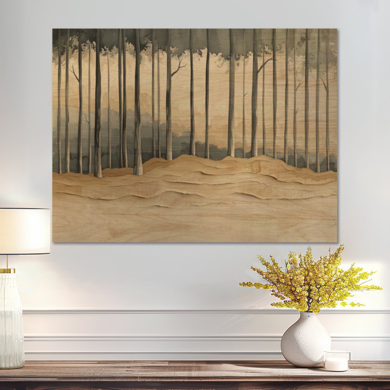 Forêt de dunes - Décoration murale en bois, H 30 po x l 40 po, Rectangulaire