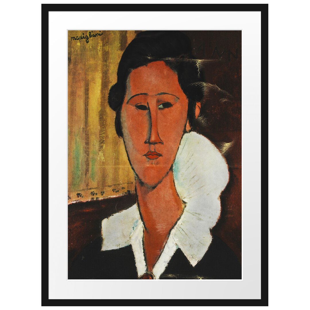 Gerahmter Kunstdruck Portrait of Hanka Zborowska von Amedeo Modigliani