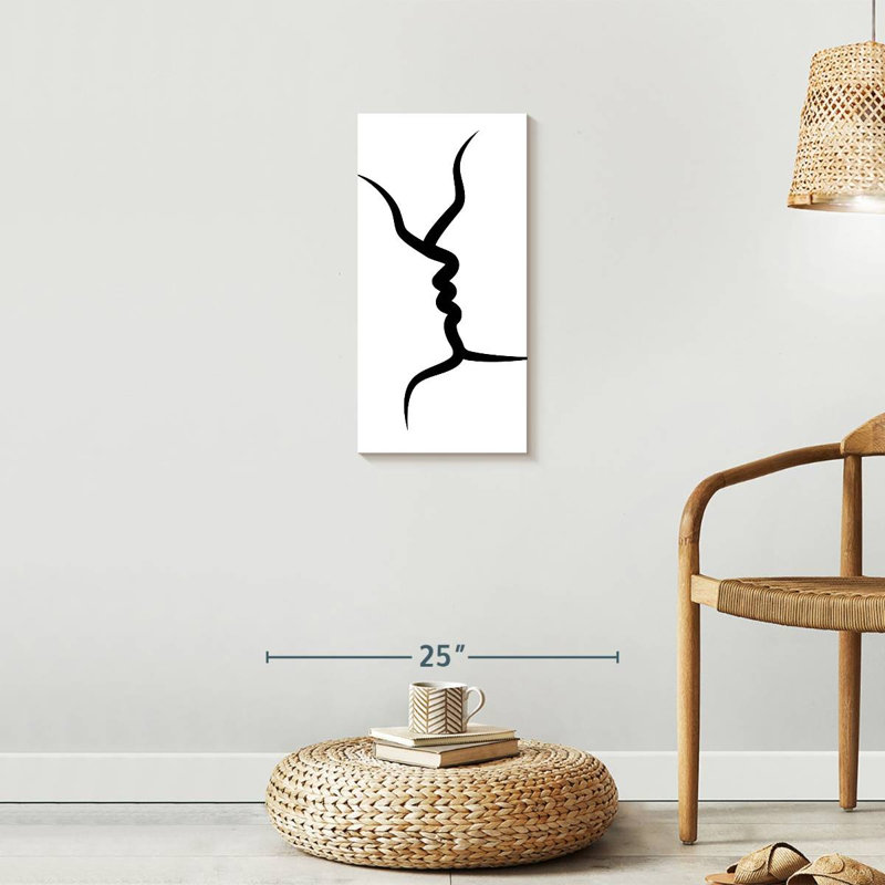 «Minimalist Kiss», reproduction sur toile tendue, H 24 po x l 12 po x P 1,25 po