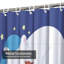 Rideau de douche bleu imperméable, rideaux de douche pour la salle de bain avec 12 crochets-131287859