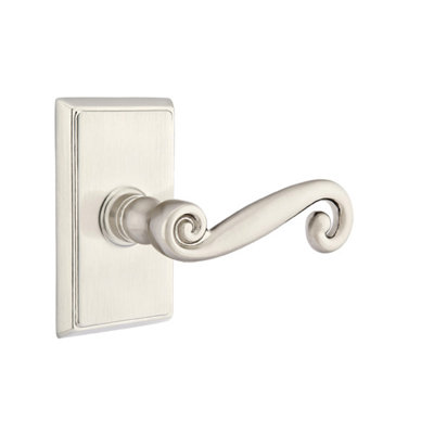 Scroll Passage (Hall & Closet) Door Lever with Rectangle Rosette