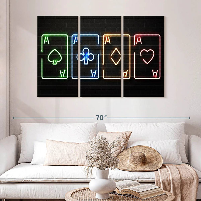 Reproduction d'art sur toile néon, H 32 po x l 50 po x P 1,25 po
