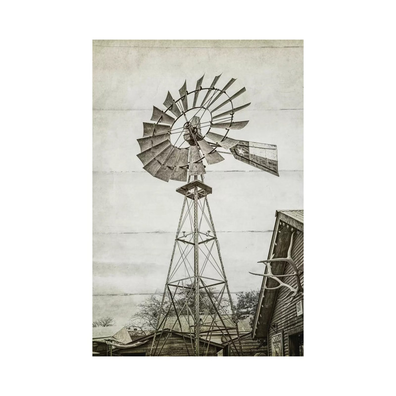 Windmill Waterpump 1 Piece Wrapped Canvas Wall Art, 30.48 cm H x 45.72 cm W