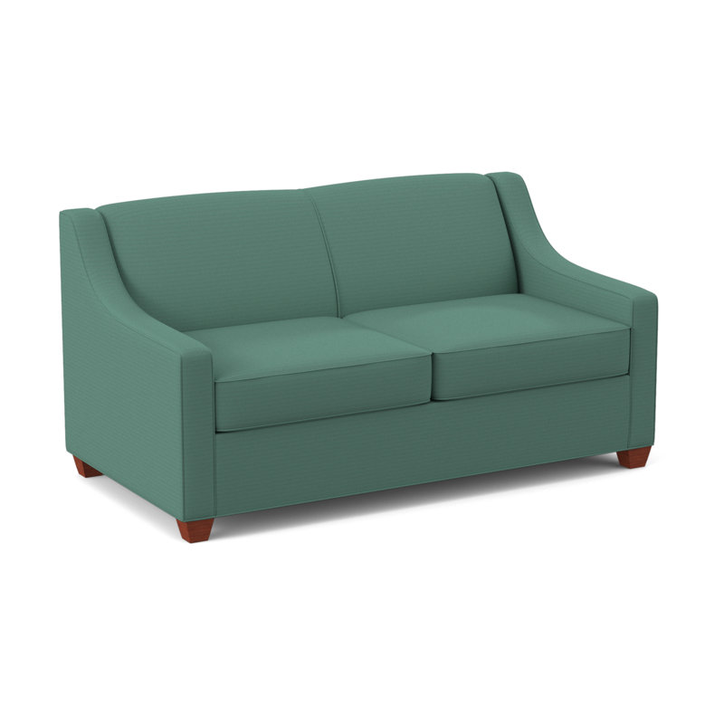 Phillips 68" Recessed Arm Sofa Bed with Reversible Cushions, Antic Lagoon, Innerspring, BM Cherry