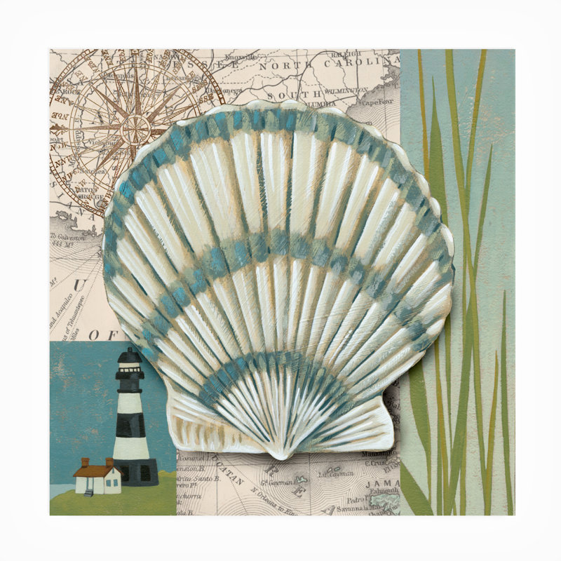 Toile d'extérieur «Seaside Shell II» Chariklia Zarris, H 35 po x l 35 po x P 1,5 po