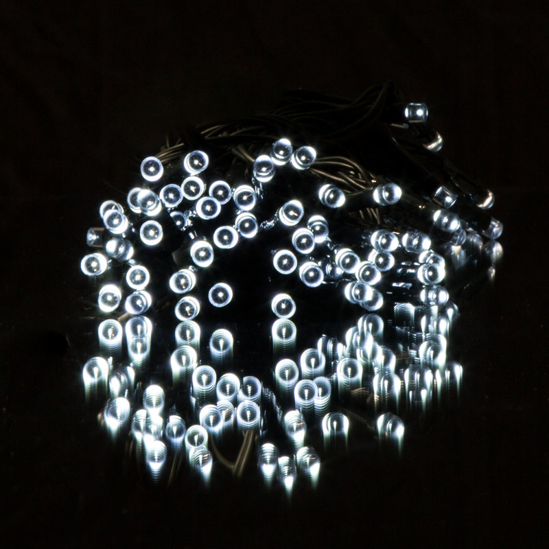 Solar Powered String Lights 2 Pack - 39' Long White LED Lights, Steady or Twinkle Mode