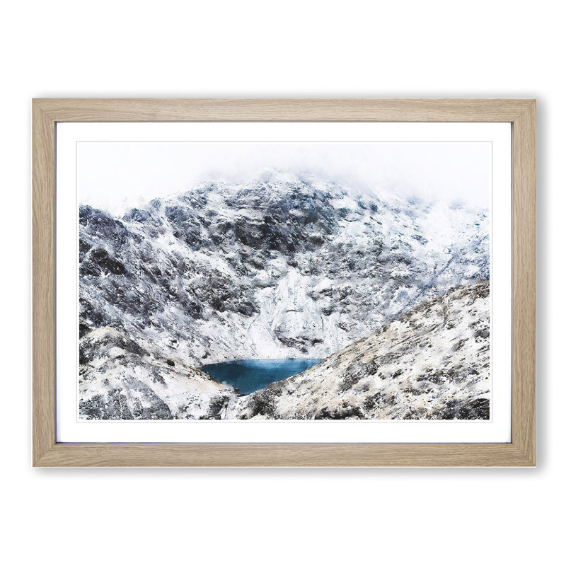 Hidden Lake in Snowdonia North Wales - Framed Print, Oak Framed, 27cm H x 36cm W x 2cm D