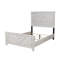 Lit double contemporain gris avec tête de lit en bois massif pour le confort de la chambre à coucher