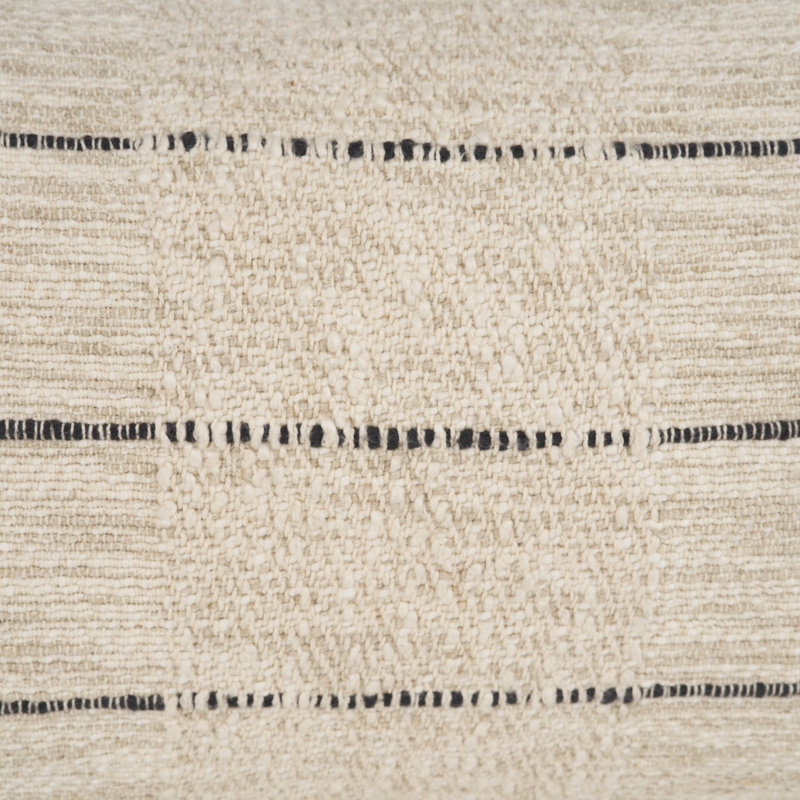 Housse de coussin Lyle avoine lombaire 14 x 26 avec rayures noires Lyle, 14x26
