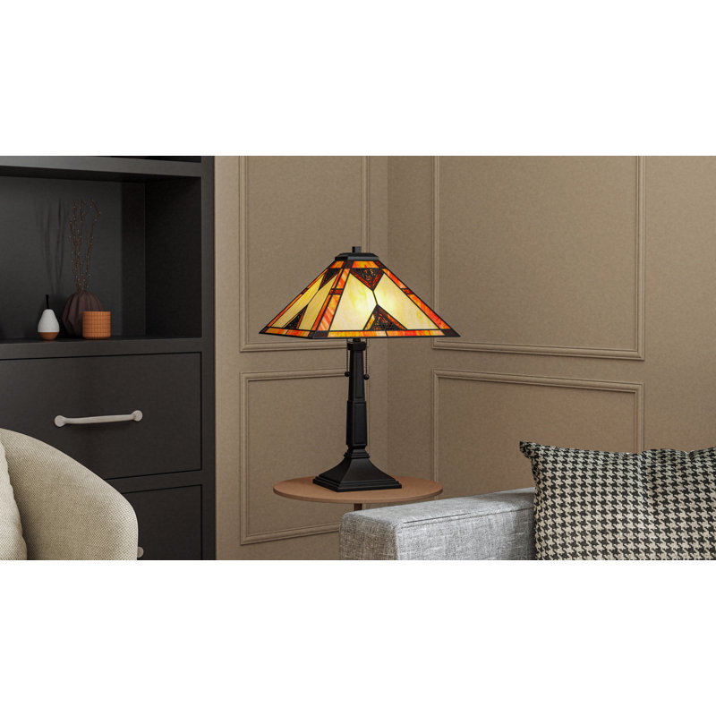 Aiden 2-Light Matte Black Table Lamp