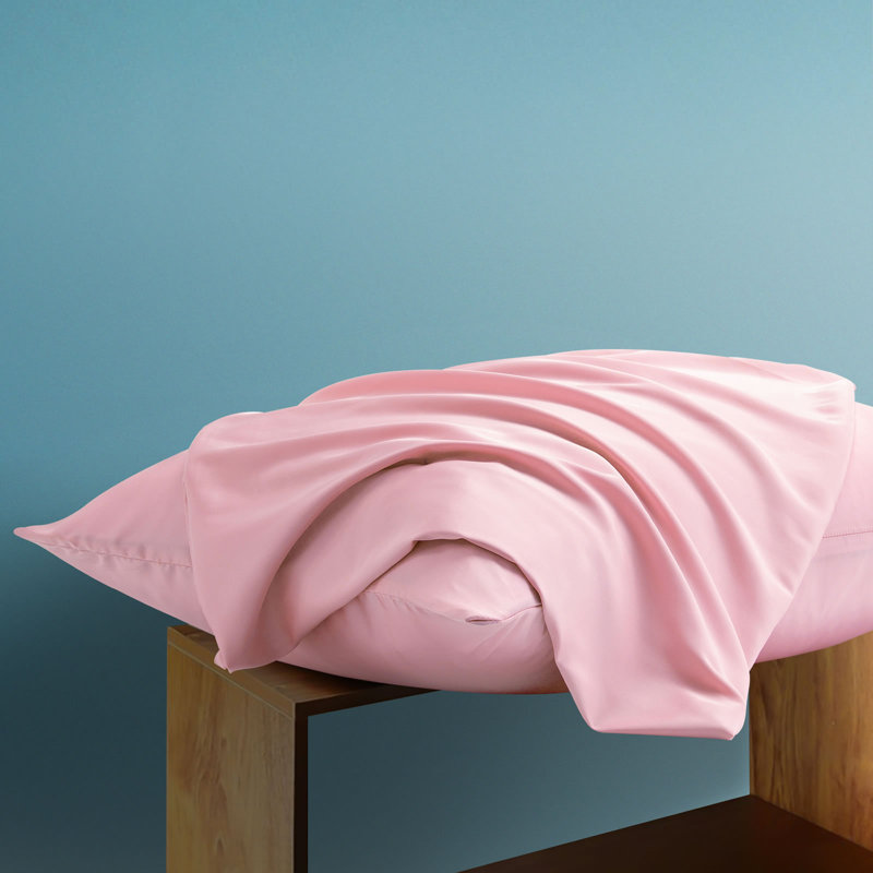 Ensemble de deux taies d'oreiller Silk Luxe, Taies d'oreiller pour grand lit, Fleur d'amandier