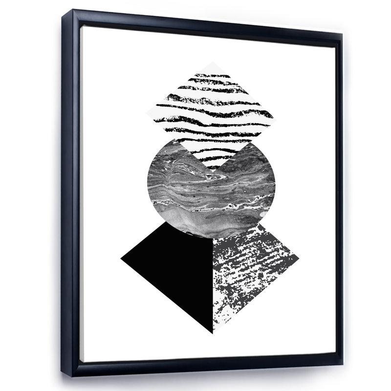 Feuille de palmier tropical avec formes géométriques abstraites I - impression sur toile, H 40 po x l 30 po x 1,5 po