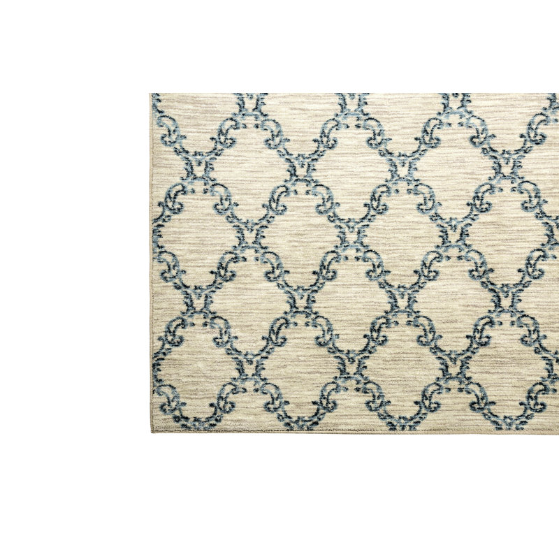 Tapis gris clair / bleu Mcdavid, Rectangle 5 pi x 8 pi