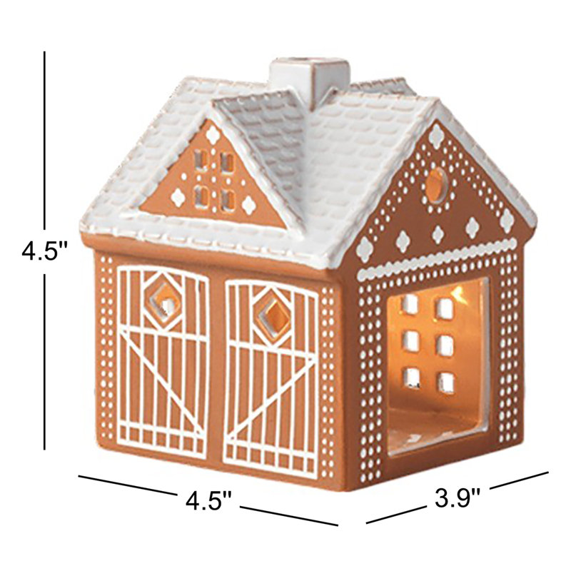 Gingerbread Lighthouse Christmas Stall H 4.5" Brown