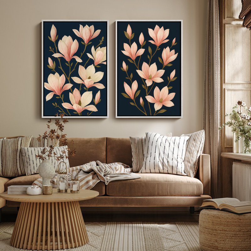 Art mural encadré, rétro, antique, classique pour chambre à coucher - 16 po x 24 po x 2 panneaux, H 24 po x l 16 po, Blanc