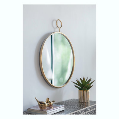 Miroir mural rond en fer Yvan