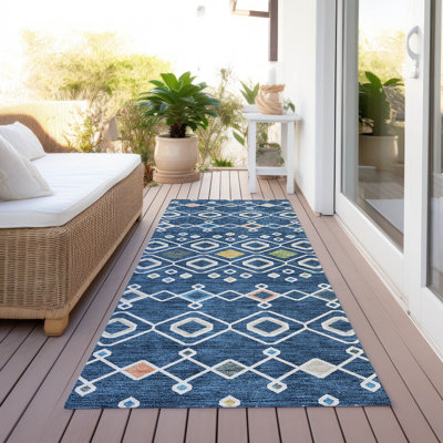 Tapis rectangulaire Aleighna avec envers antidérapant