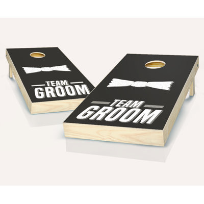Ensemble de jeu de cornhole en bois massif 2 pi x 4 pi avec sacs de mariage