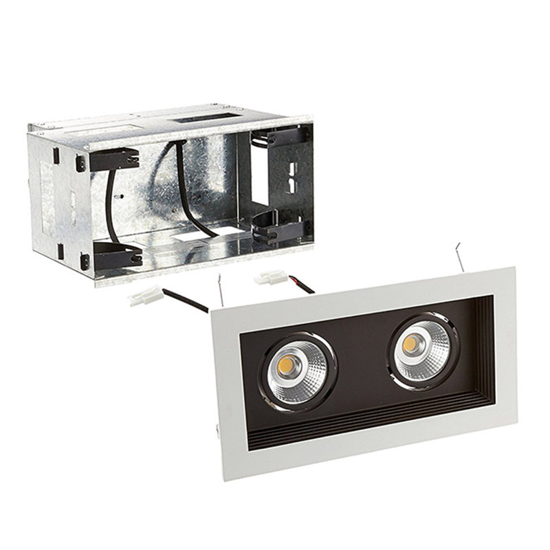 Mini ensemble d'éclairage DEL encastré 3,5 po, 25 °, 3500K, Noir