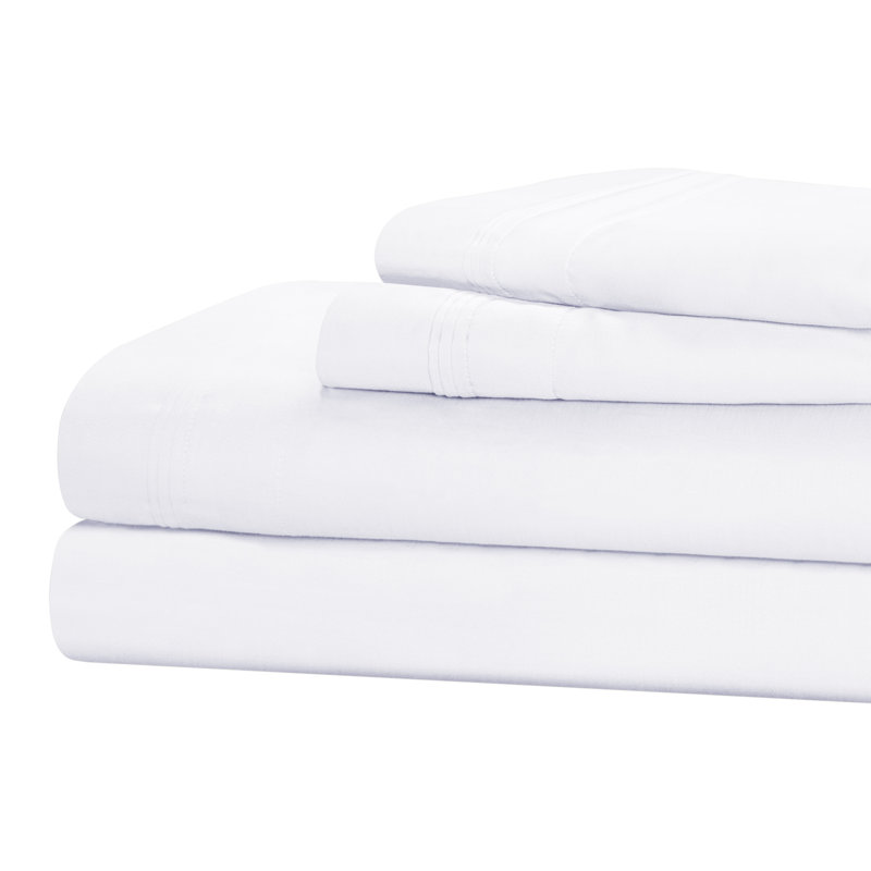 Certified Egyptian Cotton Deep Pocket Solid Luxury 1500 Thread Count Sheet Set, Blanc