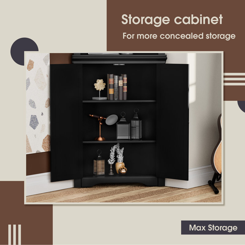 Anest  Corner Storage Bookcase, Black