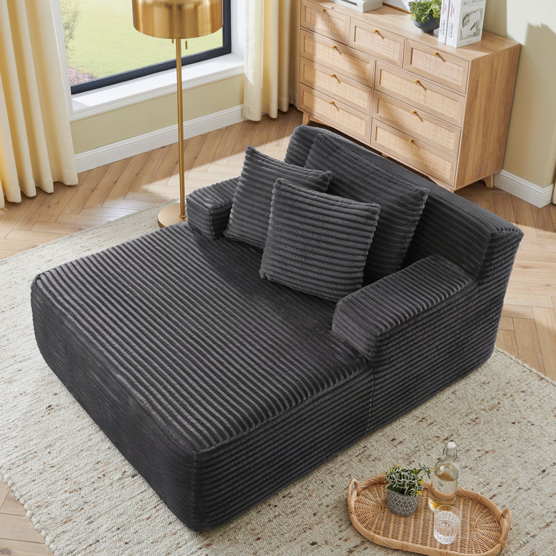 Single Lazy Sofa Lounge Chair, Dark Gray