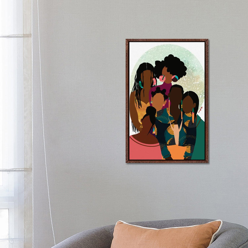 Patch Work by DeeLashee - Print on Canvas, 66.04 cm H x 45.72 cm W, Classic Brown Wood Framed