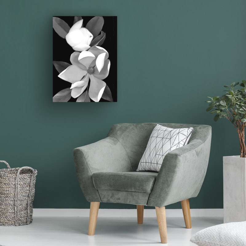 Art mural sur toile tendue - Susan S. Barmon «White Magnolia Black and White», art mural pour salon, chambre à coucher ou bureau - 18 x 24