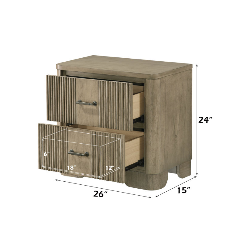 Lakkari Antique Oak Nightstand