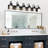 Modern 5-Light Vanity Light, Bathroom Lighting Fixture Over Mirror With Clear Glass Shade And Metal Base.-2058643484