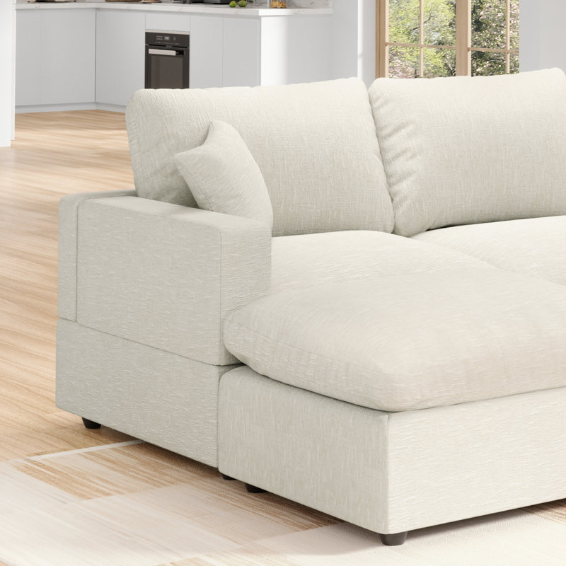 Canapé modulaire 3 places Comfy Cloud Couch for Living, Canapé modulaire rembourré modulaire à assise profonde convertible, Housses de coussin amovibles et lavables