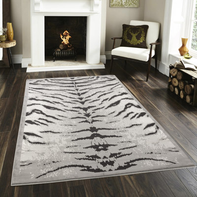 Tapis rectangulaire gris et argent, 2,39 m x 7,6 cm, tissé à la machine, style rustique chalet de montagne, idéal pour les corridors et les animaux domestiques, résistant aux taches, 100 % fibres argentées, rectangulaire, thème salon