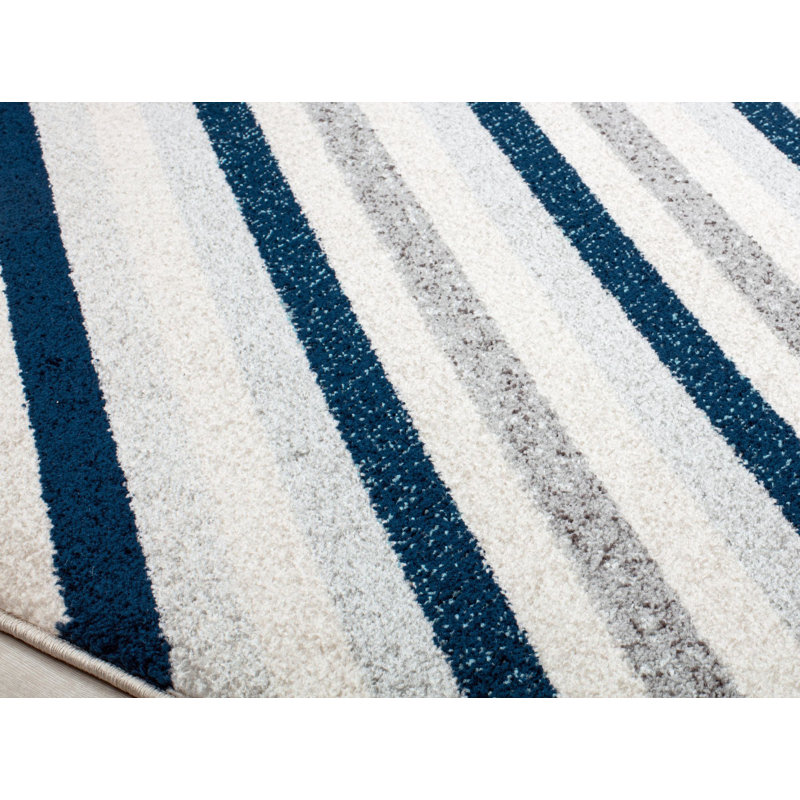 Tapis bleu biseauté Callum, Rectangle 8 pi 3 po x 10 pi