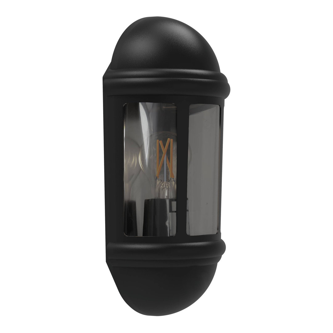 Outdoor Half Wall Lantern (Black) IP65 Rated Exterior Wall Lamp - 4L2/3410