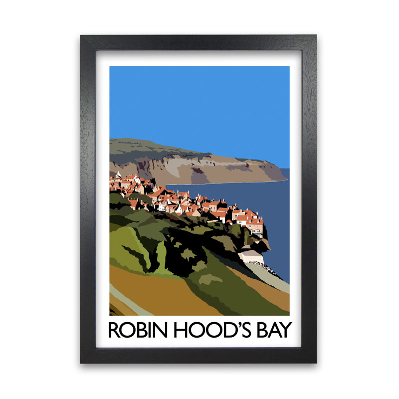 Robin Hood's Bay by Richard O'Neill - Single Picture Frame Print, 29.7 cm H x 21 cm W, Black