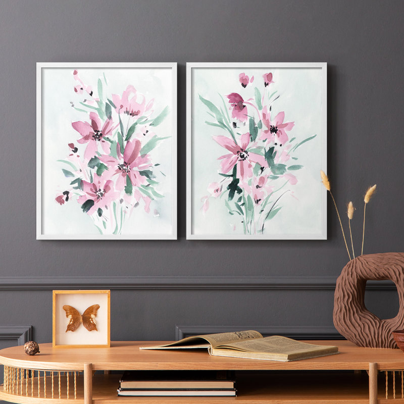 Reproduction encadrée Posy Blooms I-Premium - prête à être accrochée - aucun clou requis - aucun clou requis, Blanc