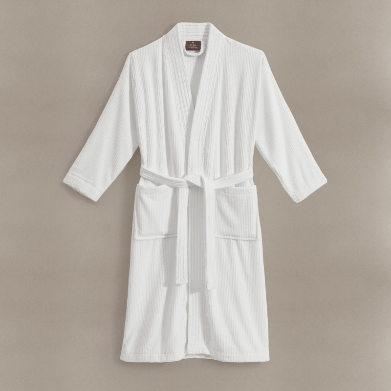 Egyptian Cotton Ribbed Bathrobe, M/L