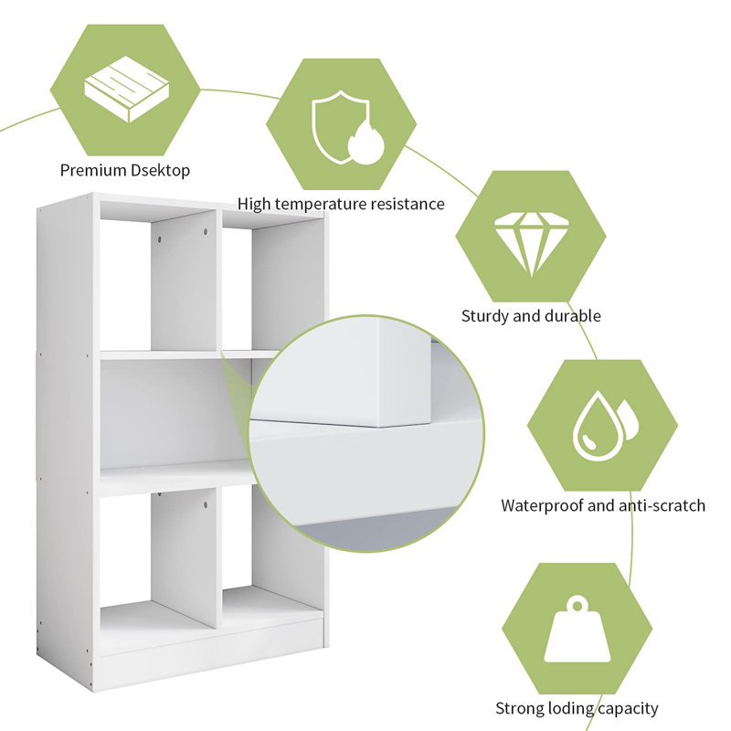 100cm H x 60cm W Cube Bookcase, White