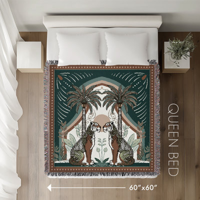 Faya Tiger Cotton Blend Blanket Throw