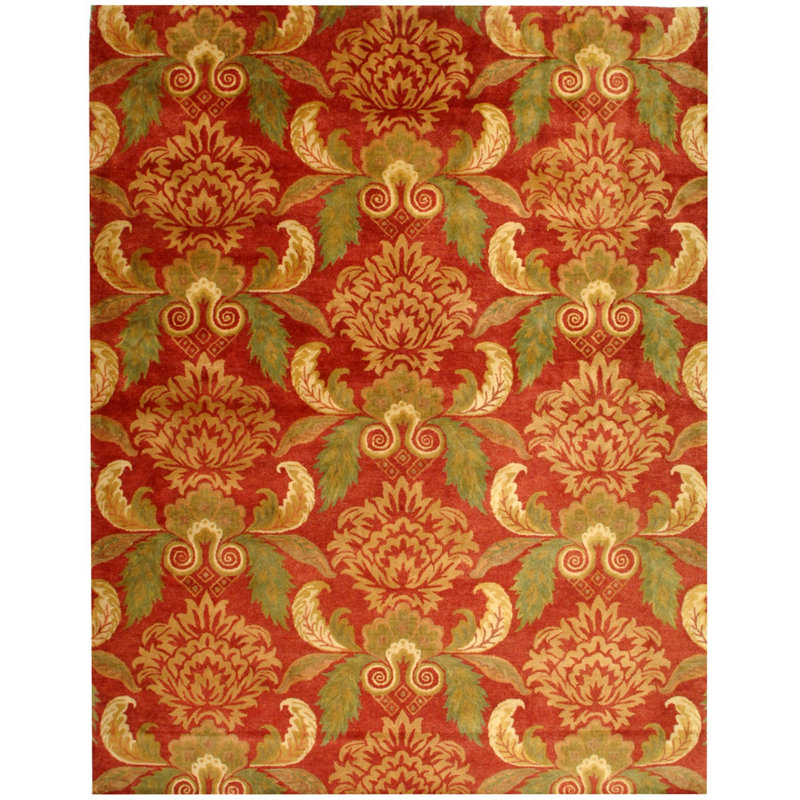 Afra Metro Hand Tufted Wool Pile Floral Rug, Rectangle 5' x 8'