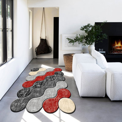 Luxurious Woven Carpet, 2.6 x 4.0 ft | 100% Polyester, 650 g/m², 8 mm Pile Height | Antibacterial, Non-Slip Underside | Machine Washable & Easy Care | Perfect for Home Decor, Living Room & Bedroom
