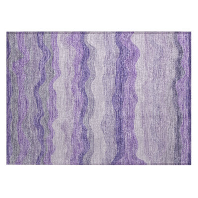 Machine Washable Indoor/Outdoor Lanphear ACN2397 Stripes Rug